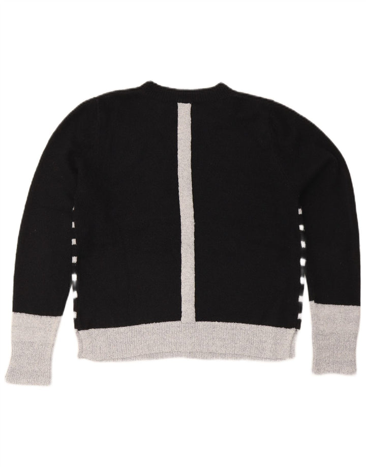 Oasis dame sweater med rund hals DK 14 medium sort stribet akryl