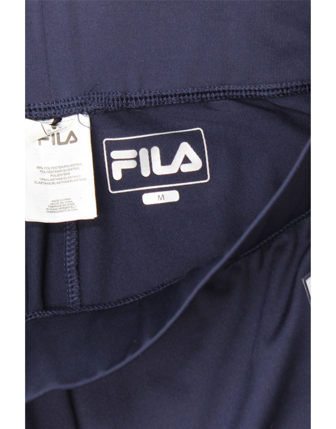 FILA Womens Graphic Capri Leggings UK 12 Medium  Navy Blue Polyester