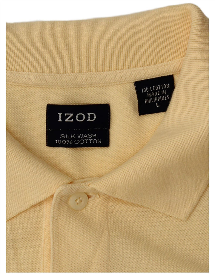 IZOD Poloskjorte til mænd Stor gul bomuld