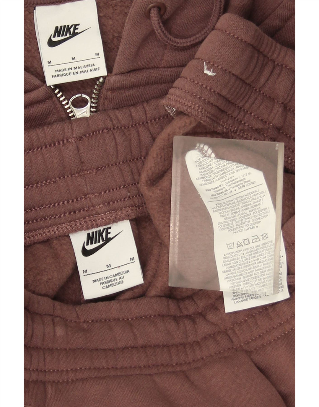 Nike Hel træningsdragt med hætte til kvinder UK 14 medium brun bomuld