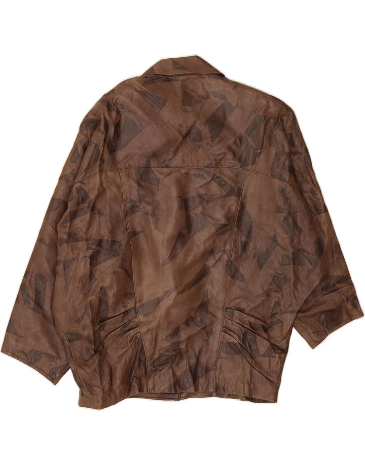 VINTAGE Womens Leather Jacket IT 46 Large Brown Patchwork Leather Vintage Vintage and Second-Hand Vintage from Messina Hembry 