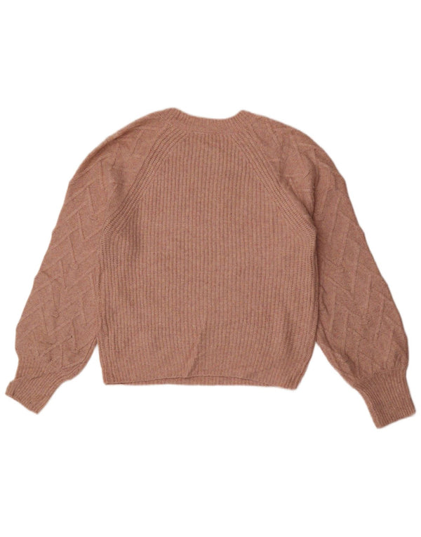 Joules Dame Oversized Boat Neck Jumper Sweater UK 10 Small Pink Flecked