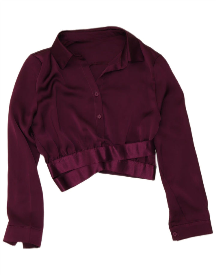 Vintage kvinders 2-knaps nederdelsæt XL W28 lilla polyester