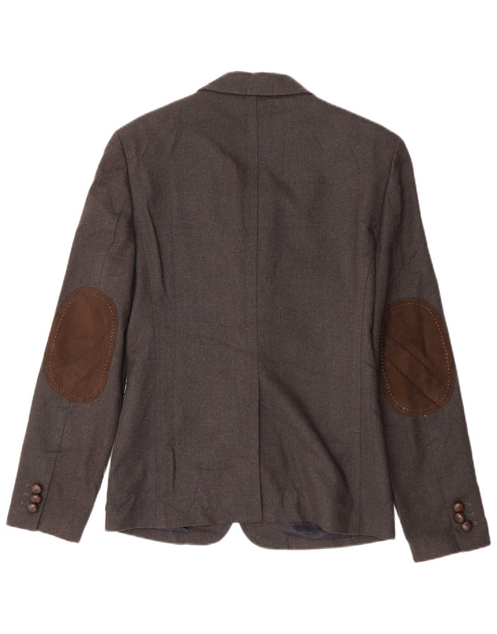 ZARA Herre 3-knaps blazerjakke EU 48 Medium Grå Polyester