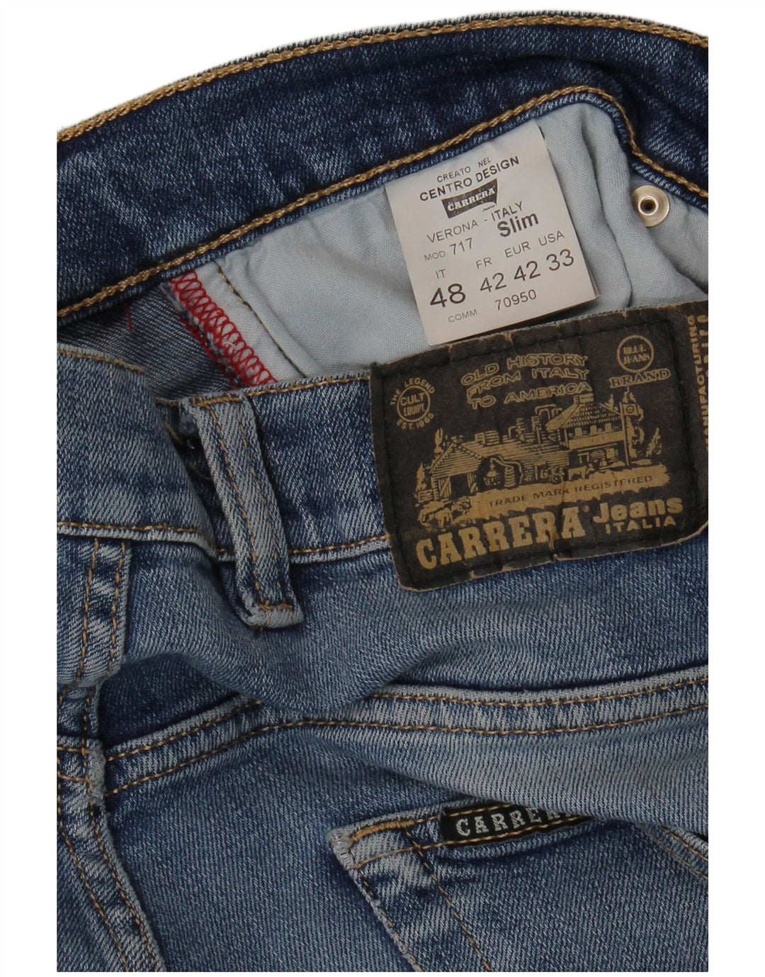 CARRERA Herre 717 Slim Jeans IT 48 Medium W33 L33 Blå Bomuld