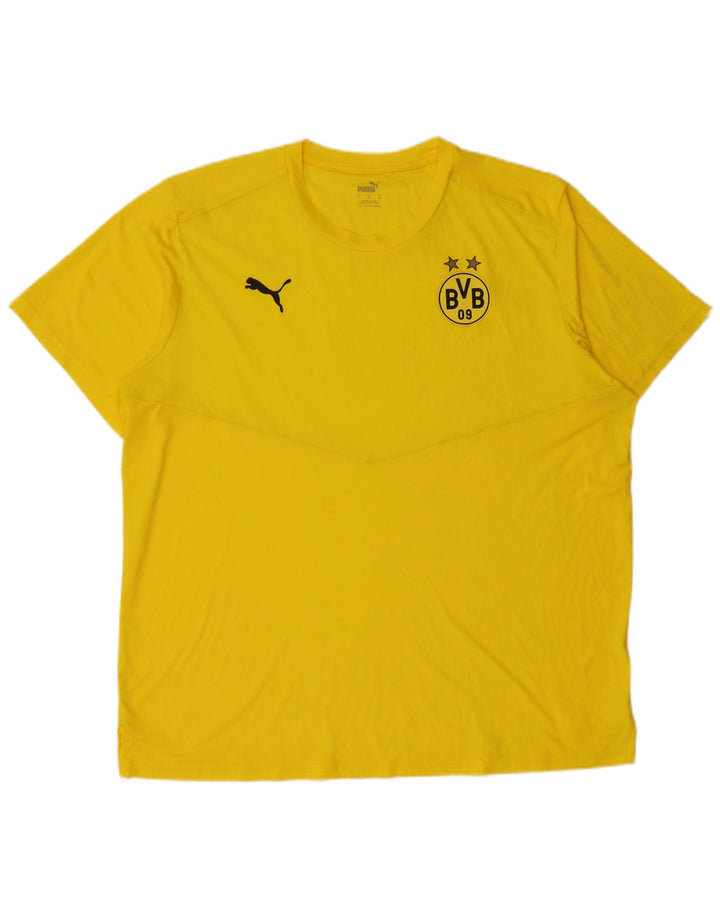 Puma Herre BVB Dortmund Grafisk T-Shirt Top XL Gul
