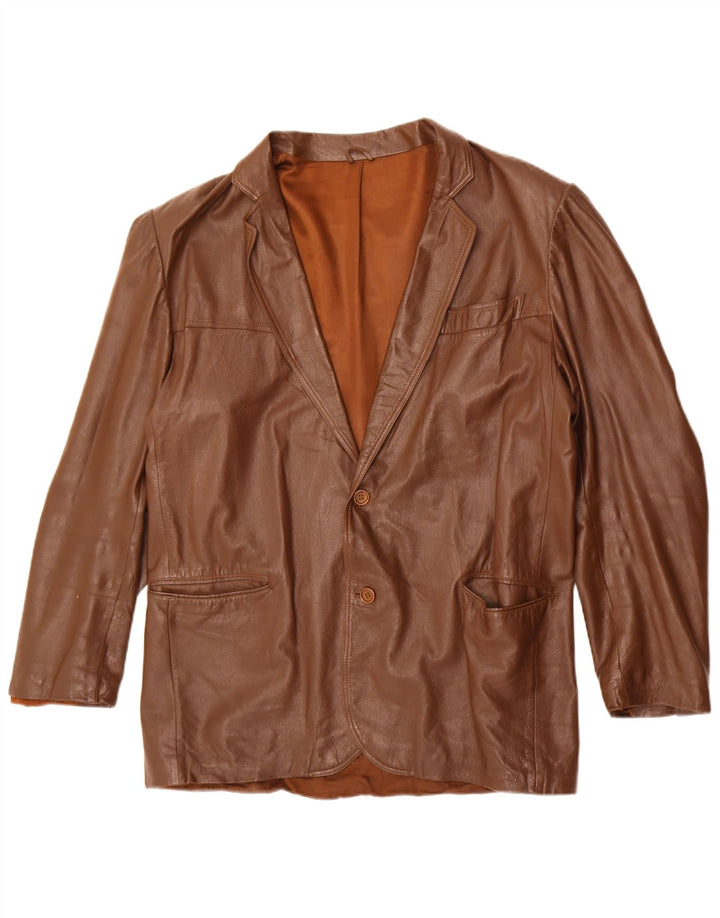 Vintage herre 2-knaps læder blazerjakke UK 40 Large Brown