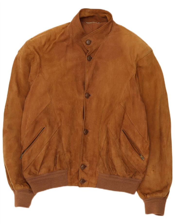 Vintage herre ruskind bomberjakke IT 50 Large Beige