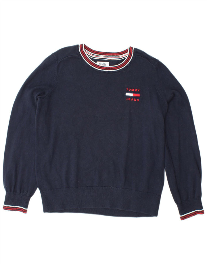 TOMMY HILFIGER sweater med rund hals til kvinder UK 10 Lille marineblå