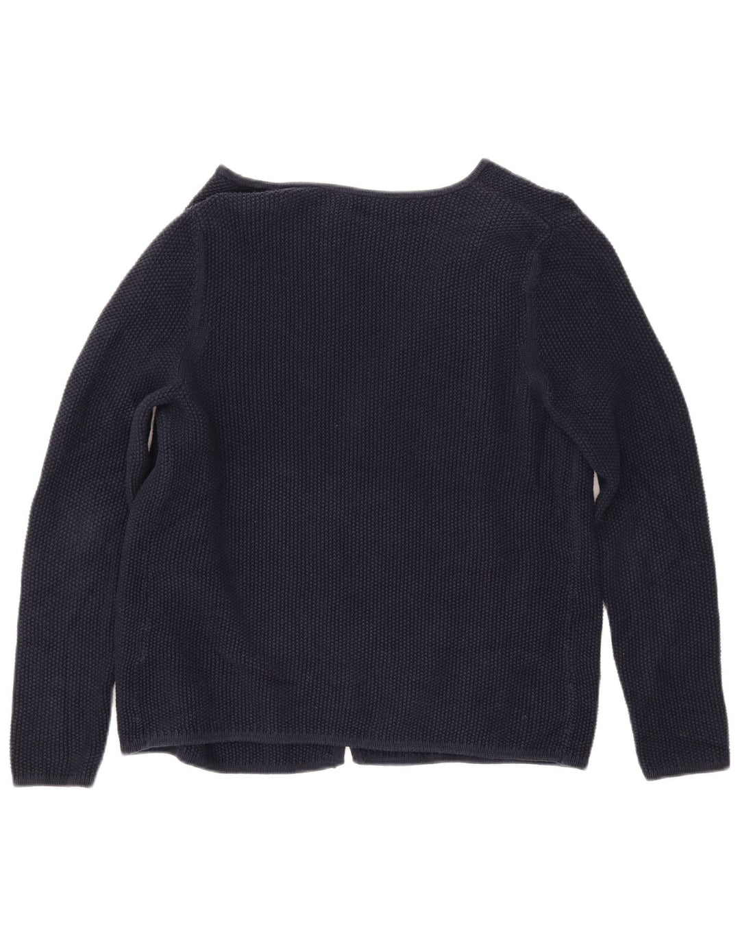 CREW CLOTHING Womens Open Cardigan Sweater UK 14 Medium Navyblå Bomuld