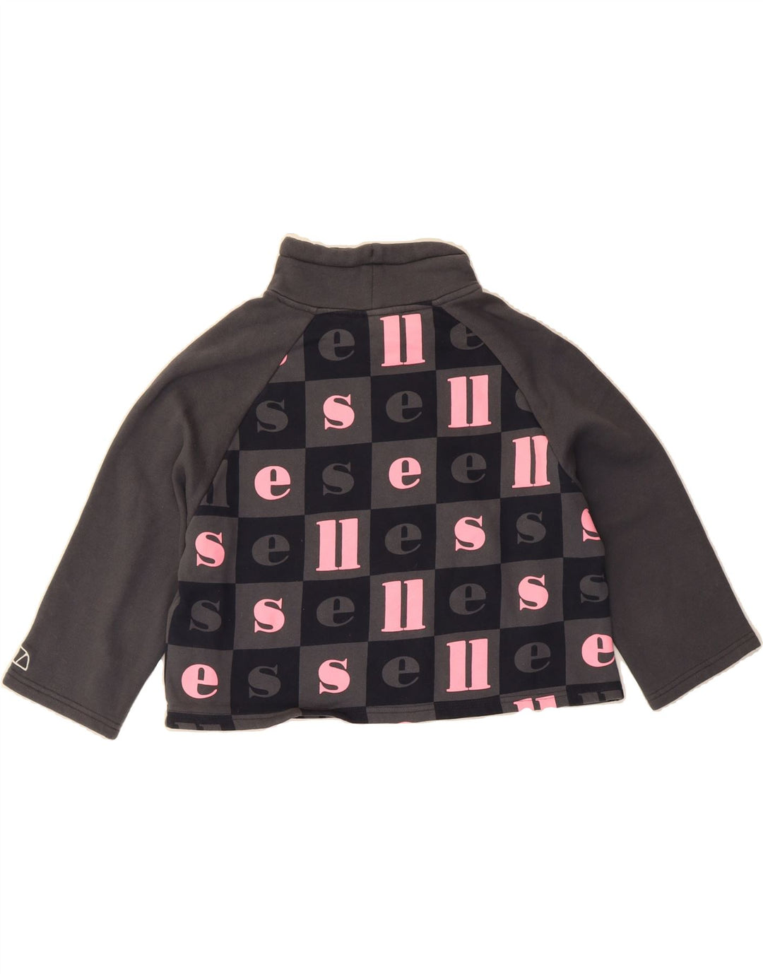 ELLESSE Womens Crop Oversized Sweatshirt Jumper UK 10 Small Grey Vintage Ellesse and Second-Hand Ellesse from Messina Hembry 