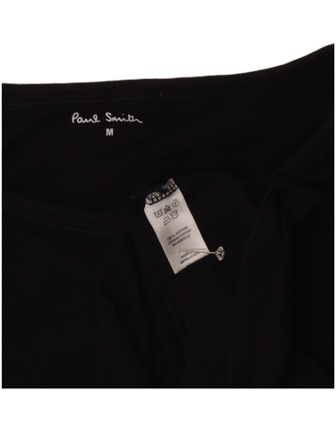 Paul Smith Dame T-Shirt Top UK 14 Medium Sort Bomuld