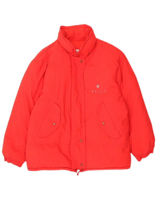 Belfe & Womens Oversized Polstret Jakke UK 16 Large Red