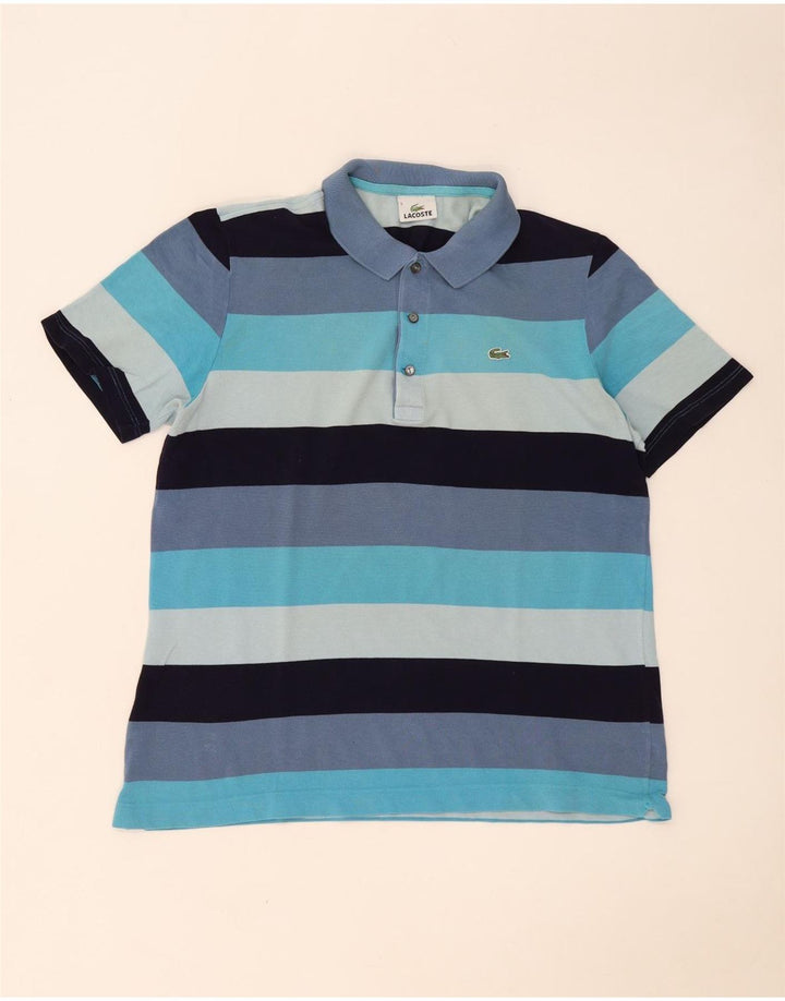 Lacoste herre poloskjorte str. 5 Stor flerfarvet stribet bomuld