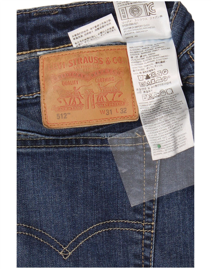 LEVI'S Herre 512 Tapered Slim Jeans W31 L32 Blå