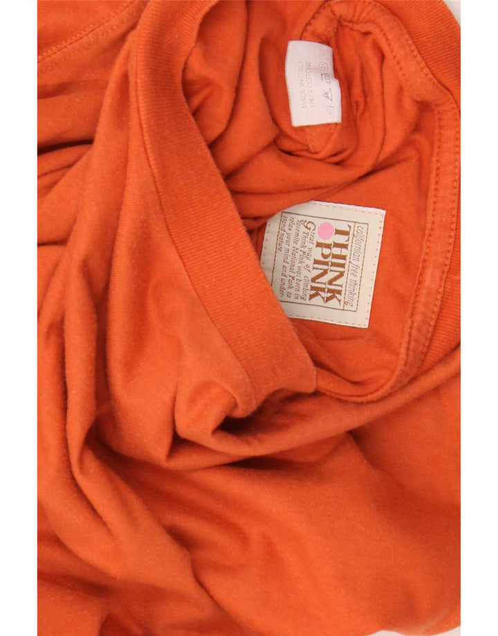 Tænk Pink Herre T-Shirt Top Stor Orange Bomuld