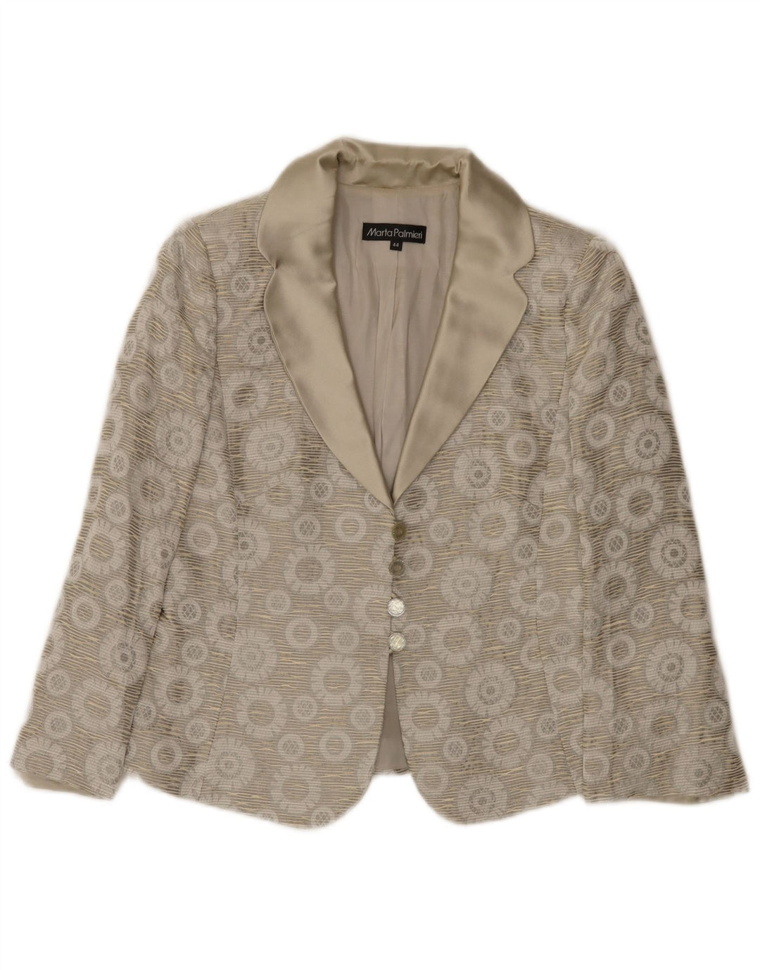 Marta Palmieri Dame 4-knaps blazerjakke IT 44 Medium Grey Floral