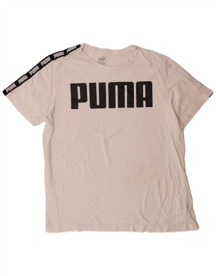PUMA Herre grafisk T-shirt top 2XL hvid bomuld