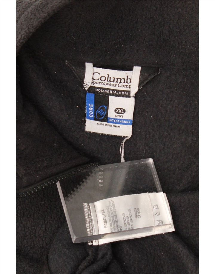 COLUMBIA Herre Interchange Fleece Jakke UK 44 2XL Sort Polyester