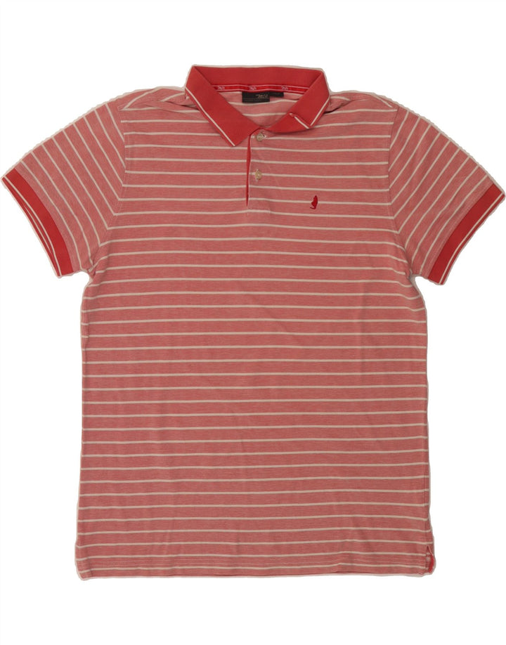 MARLBORO CLASSICS Mens Polo Shirt Large Red Striped Cotton Vintage Marlboro Classics and Second-Hand Marlboro Classics from Messina Hembry 