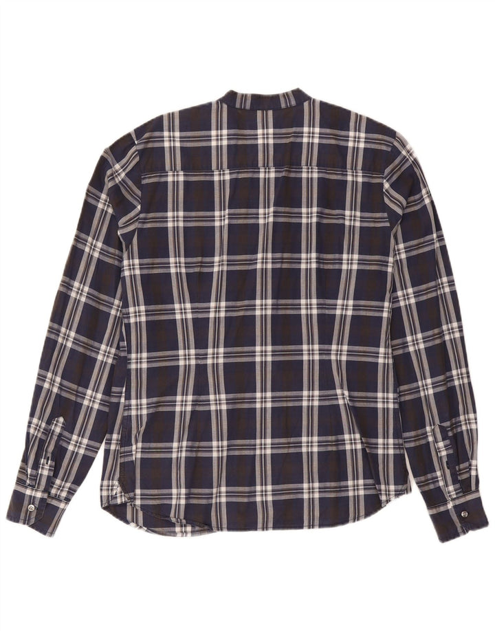 North Sails Dame Ruffle Front Pullover Shirt UK 18 XL Navy Blue Check