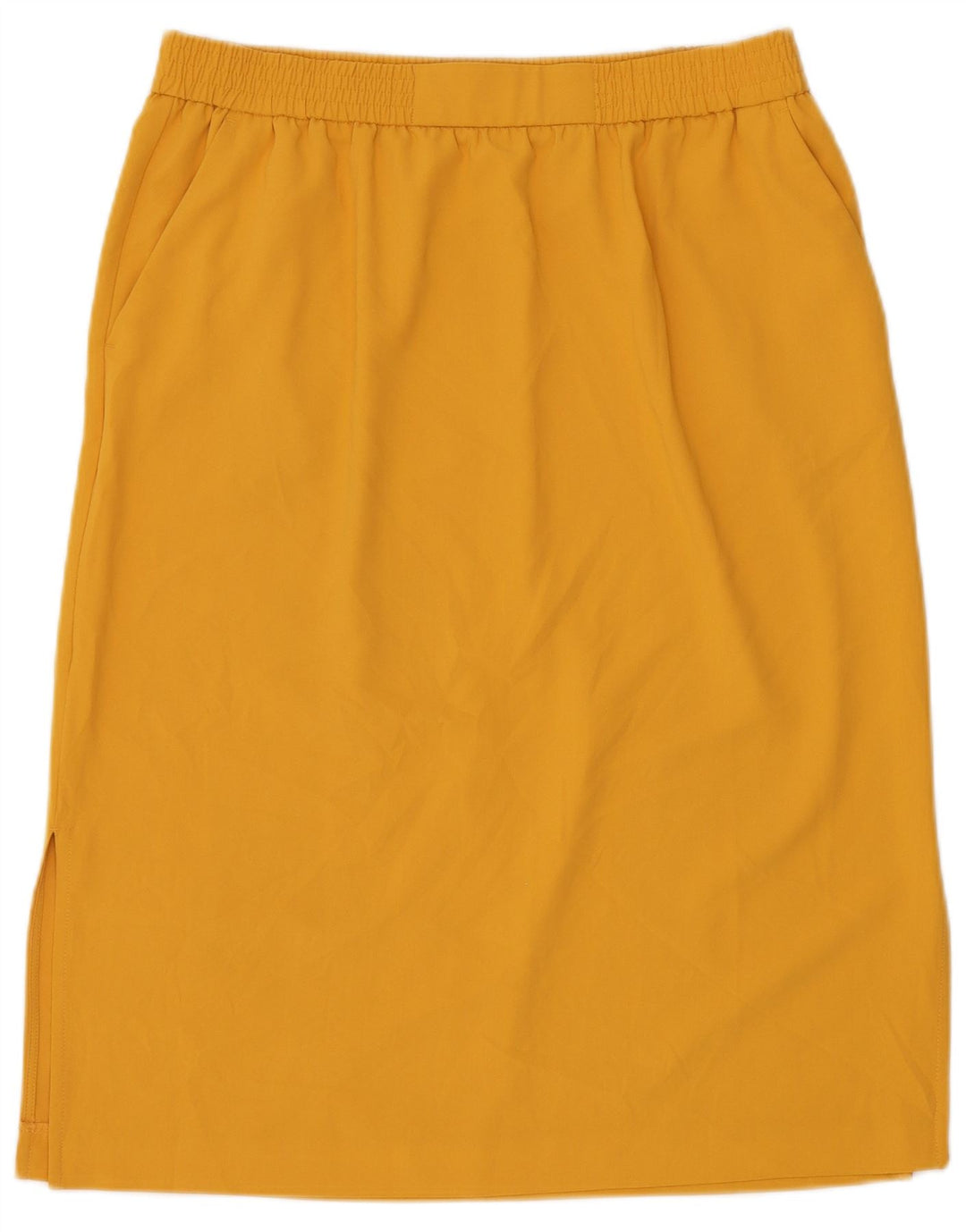 Marks & Spencer lige nederdel til kvinder UK 16 Large W34 Yellow Polyester