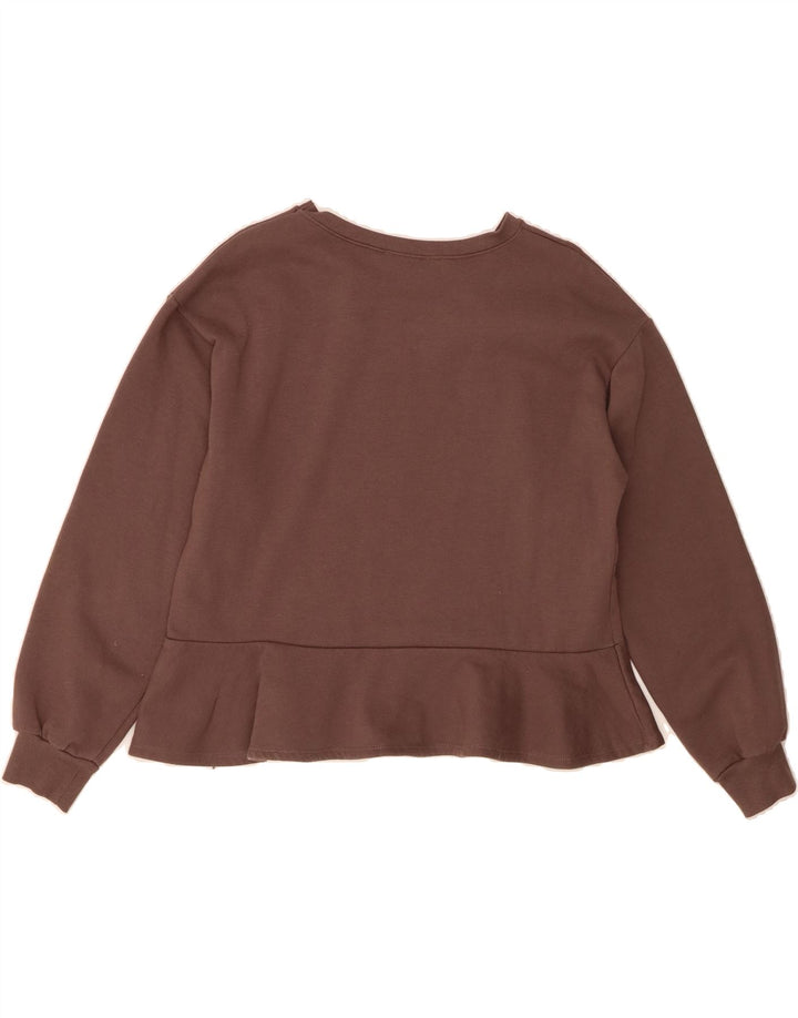 ZARA Womens Sweatshirt Jumper UK 14 Medium Brown Polyester Vintage Zara and Second-Hand Zara from Messina Hembry 