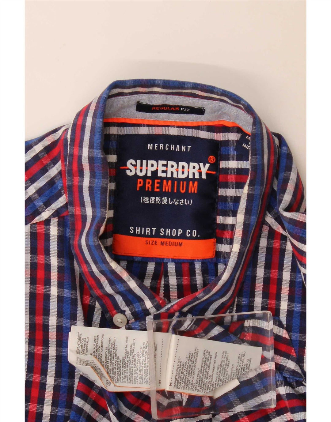 Superdry Kortærmet Herreskjorte med normal pasform Mediumblå Plaid Bomuld