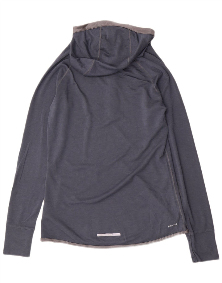 NIKE Dame Dri Fit Hættetrøje Træningsdragt Top UK 14 Stor Marineblå