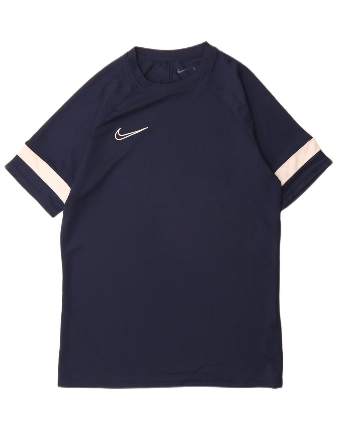 Nike Herre Dri Fit T-shirt Top Medium Navy Blue Colourblock