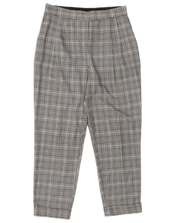 Zara koniske chinobukser til kvinder Small W27 L25 Grå ternet polyester