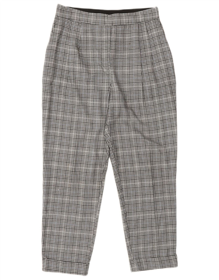 Zara koniske chinobukser til kvinder Small W27 L25 Grå ternet polyester