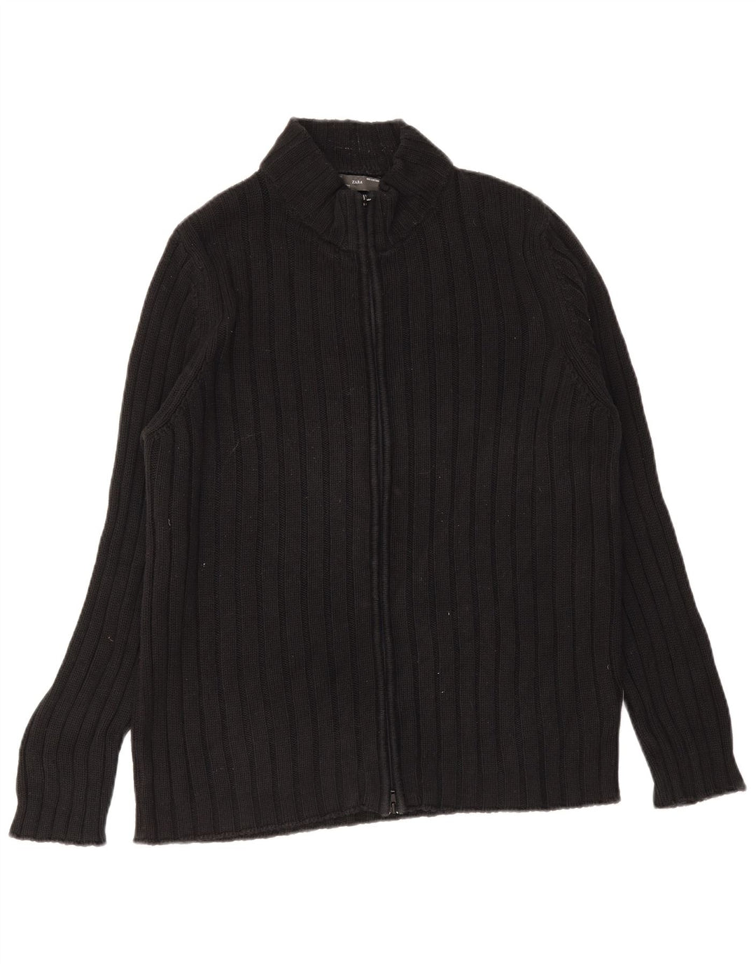 ZARA Cardigan sweater til mænd XL Sort bomuld