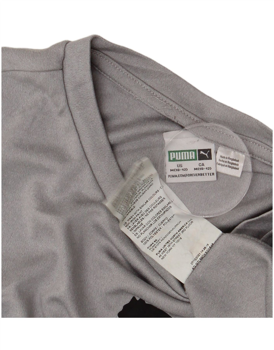 Puma Drenge Grafisk Vest Top 10-11 År Medium Grå Polyester