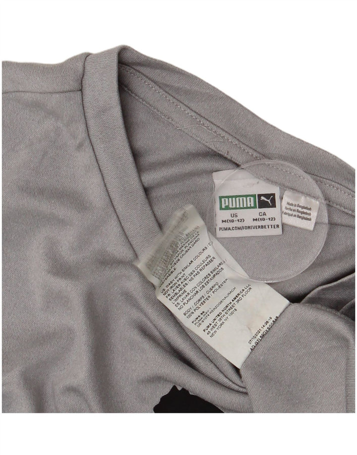 Puma Drenge Grafisk Vest Top 10-11 År Medium Grå Polyester