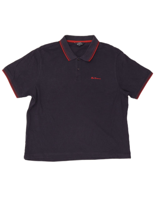 Ben Sherman herre poloshirt XL marineblå bomuld