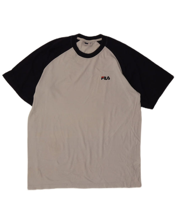 Fila Herre T-Shirt Top XL Grå Colourblock Bomuld