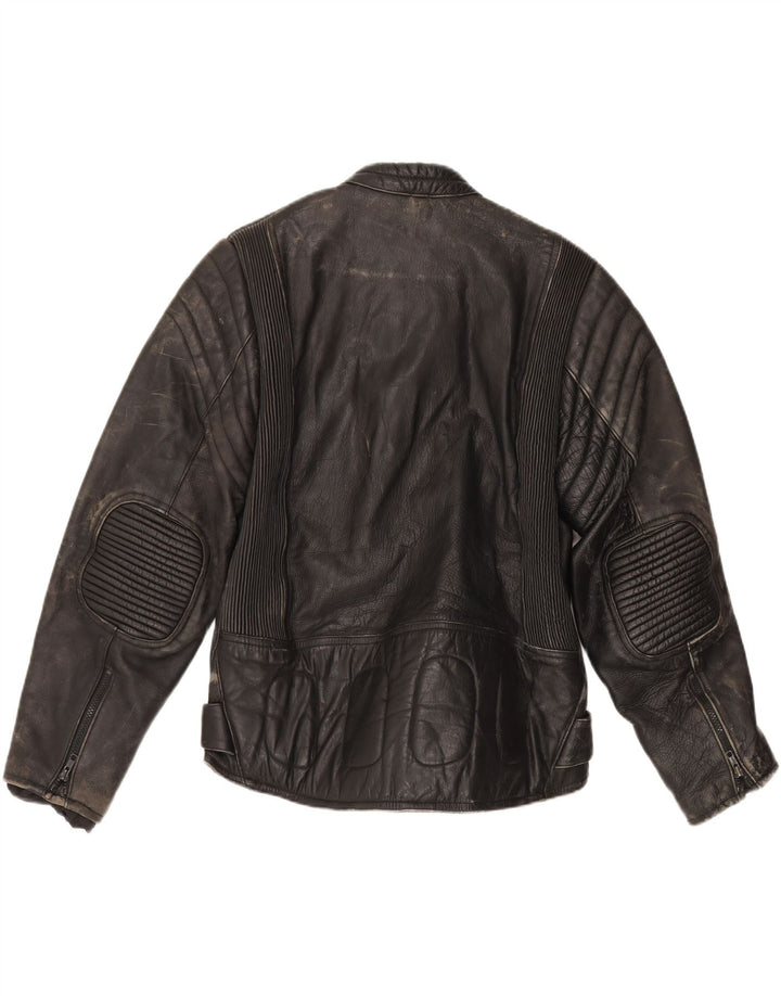 Vintage Herre Læder Biker Jacket UK 36 Small Black Biker