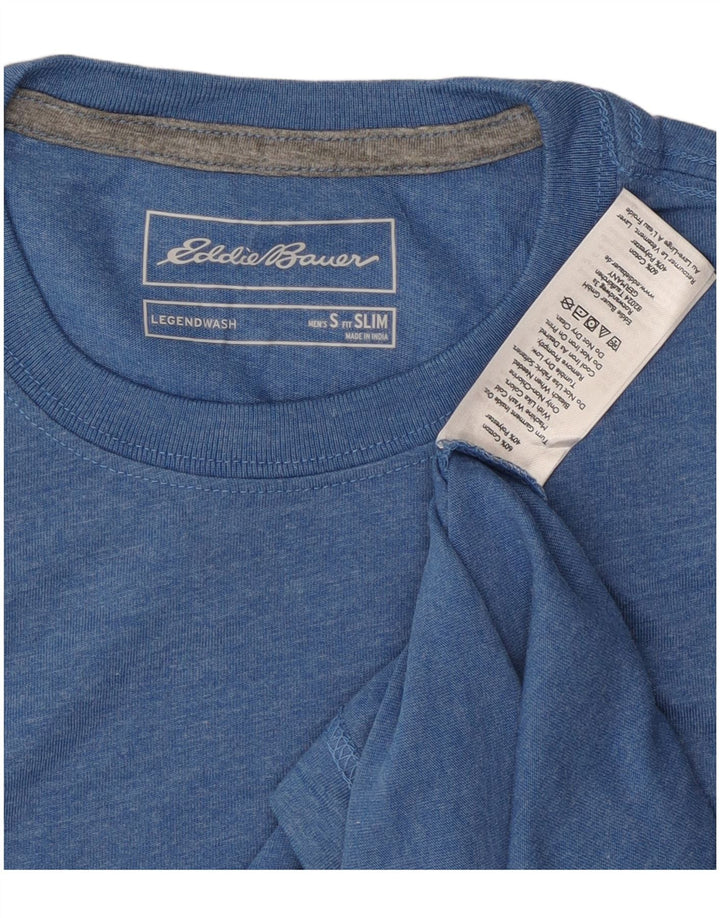 EDDIE BAUER Herre Slim Fit T-Shirt Top Lille Blå Bomuld