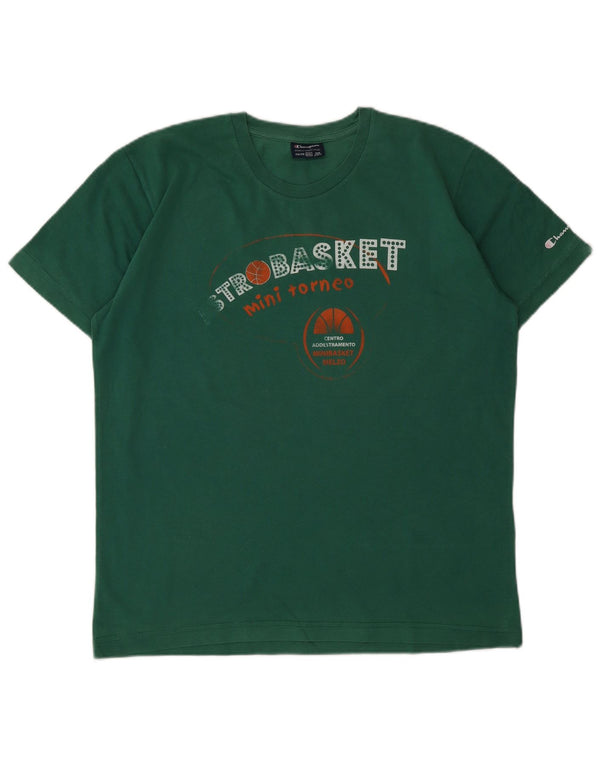 Champion Boys Grafisk T-Shirt Top 15-16 år 2XL Grøn Bomuld