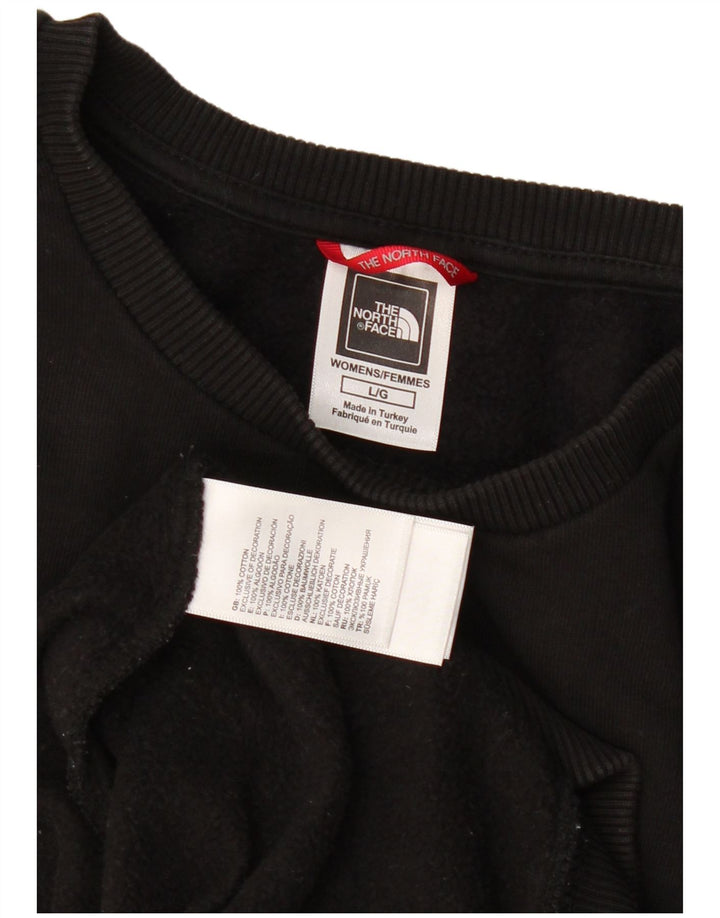 The North Face Womens Crop Graphic Sweatshirt Jumper UK 16 Large Black