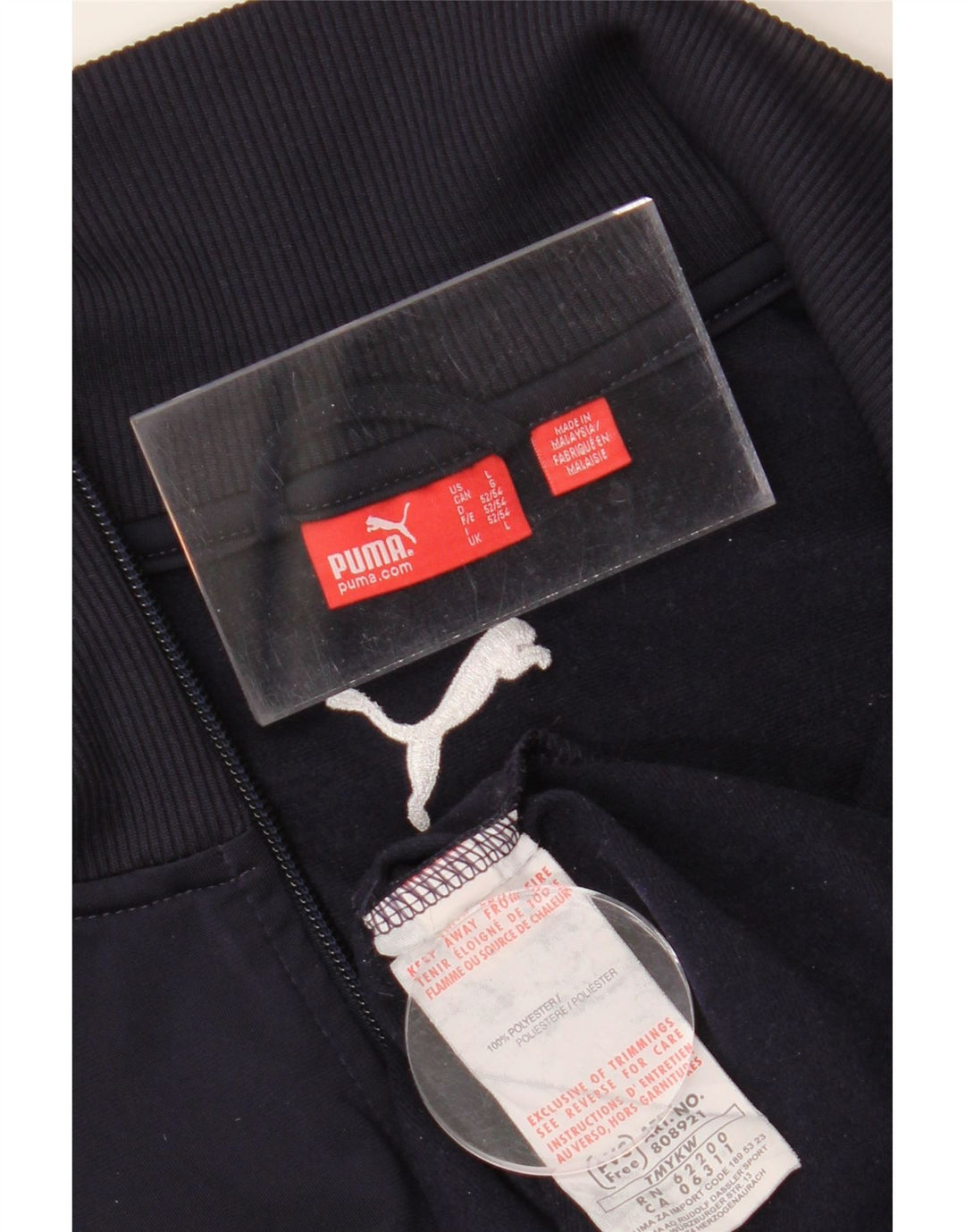 PUMA Mens Graphic Tracksuit Top Jacket Large Navy Blue Polyester Vintage Puma and Second-Hand Puma from Messina Hembry 