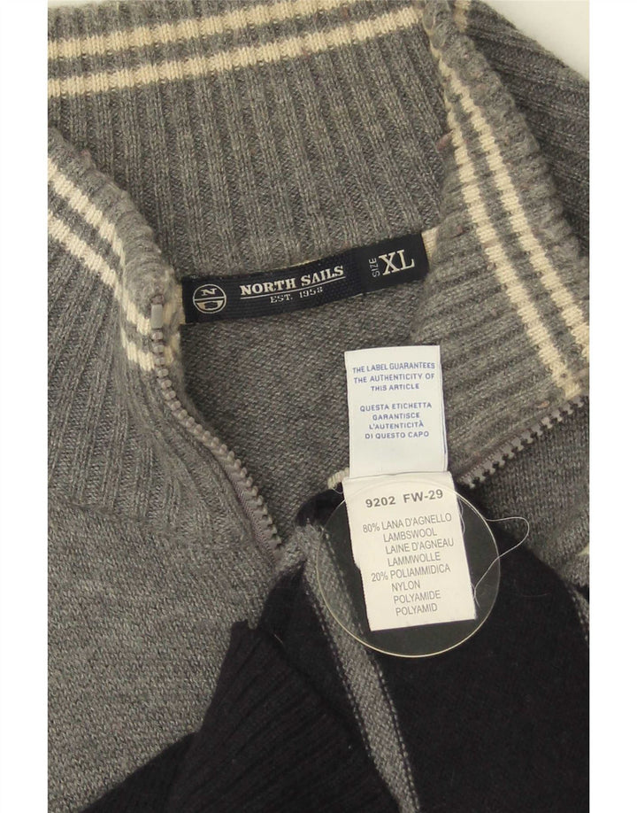 North Sails Herre Cardigan Sweater XL Grå Colourblock Uld