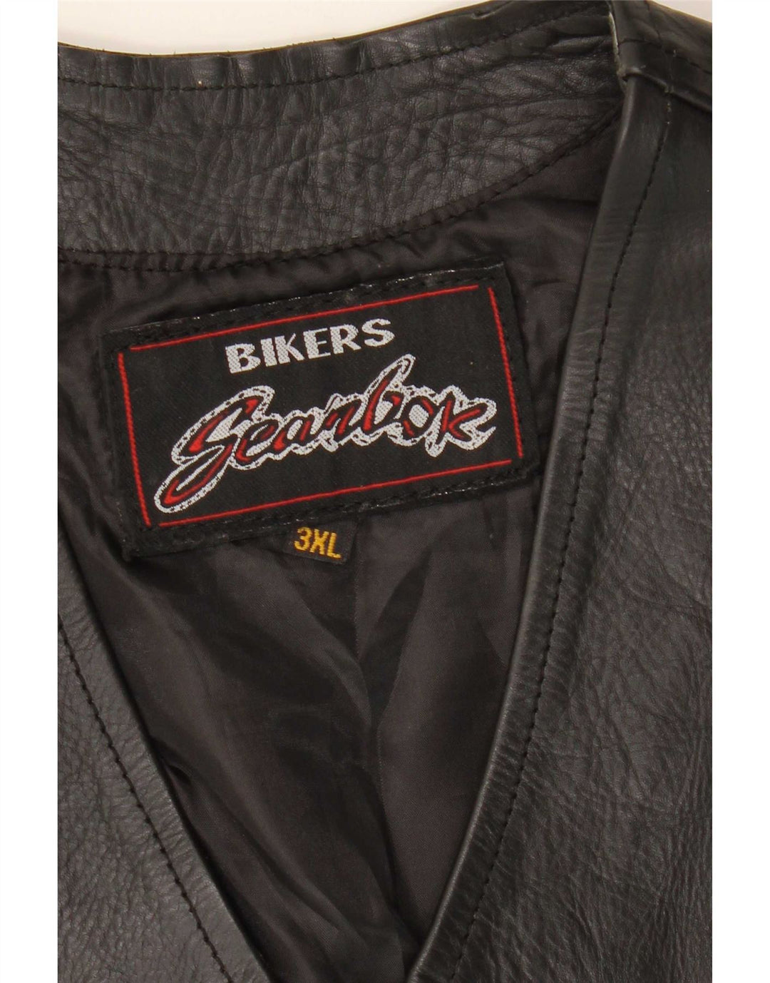 Vintage herre Biker læder vest 3XL sort