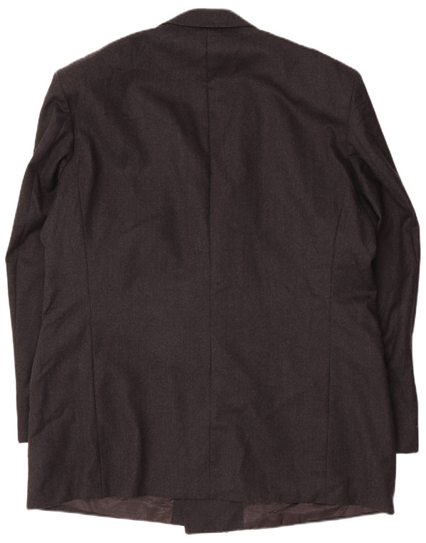 Marks & Spencer Mens Double Breasted Blazer Jacket UK 44 XL Grey New Wool