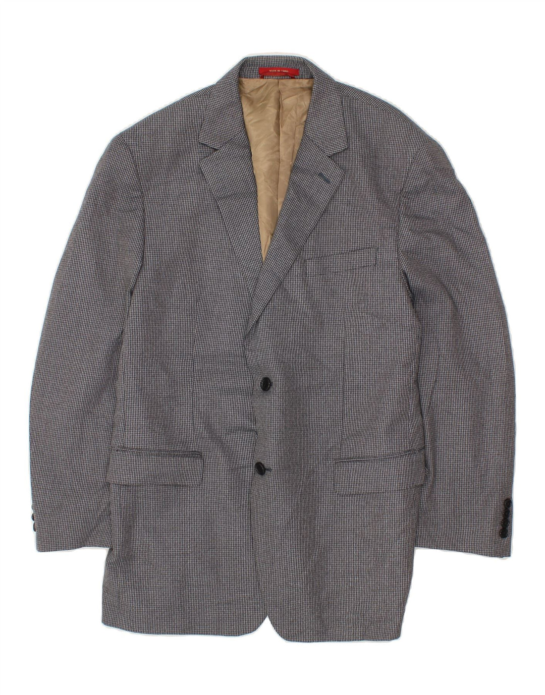 IZOD Mens 2 Button Blazer Jacket UK 42 XL Grey Houndstooth Polyester Vintage Izod and Second-Hand Izod from Messina Hembry 