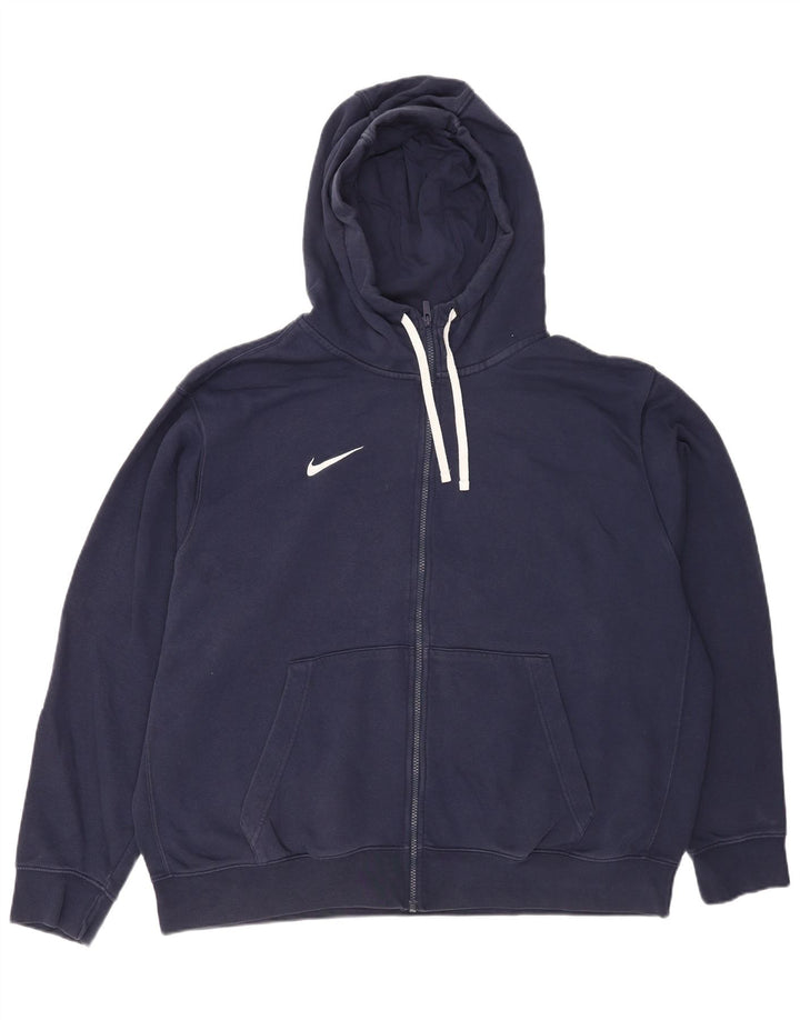 Nike hættetrøje med lynlås til mænd 2XL marineblå bomuld
