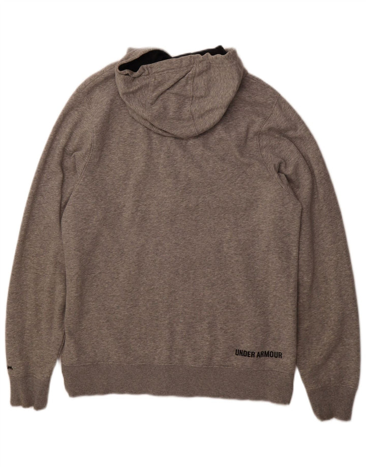 UNDER ARMOUR Mens Zip Hoodie Sweater Medium Grey Cotton