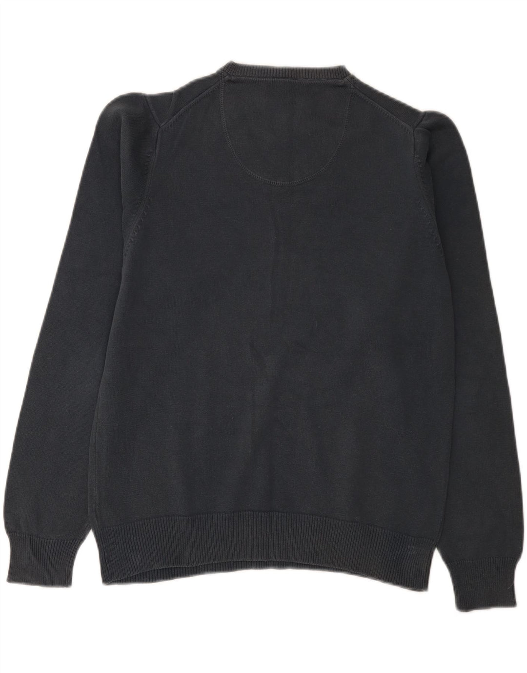 Marks & Spencer Dame V-hals sweater UK 14 Medium Marineblå Bomuld