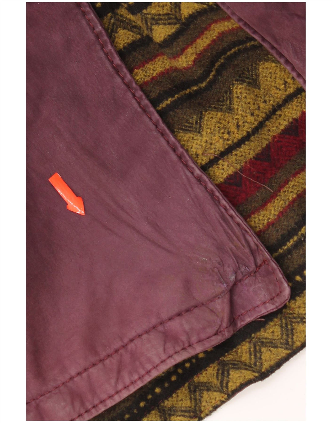Vintage læderponchofrakke med hætte til kvinder One Size Maroon